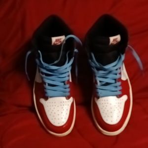 Nike Air Jordans size 11 (mens) blue white red and black